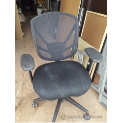 Black Fabric Mesh Back Adjustable Rolling Task Chair